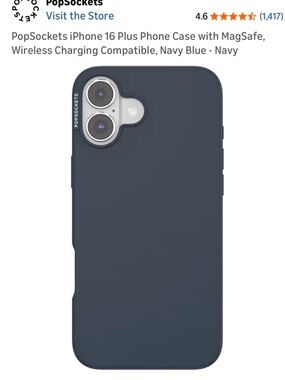 PopSocket Navy Blue iPhone Case with MagSafe Compatible